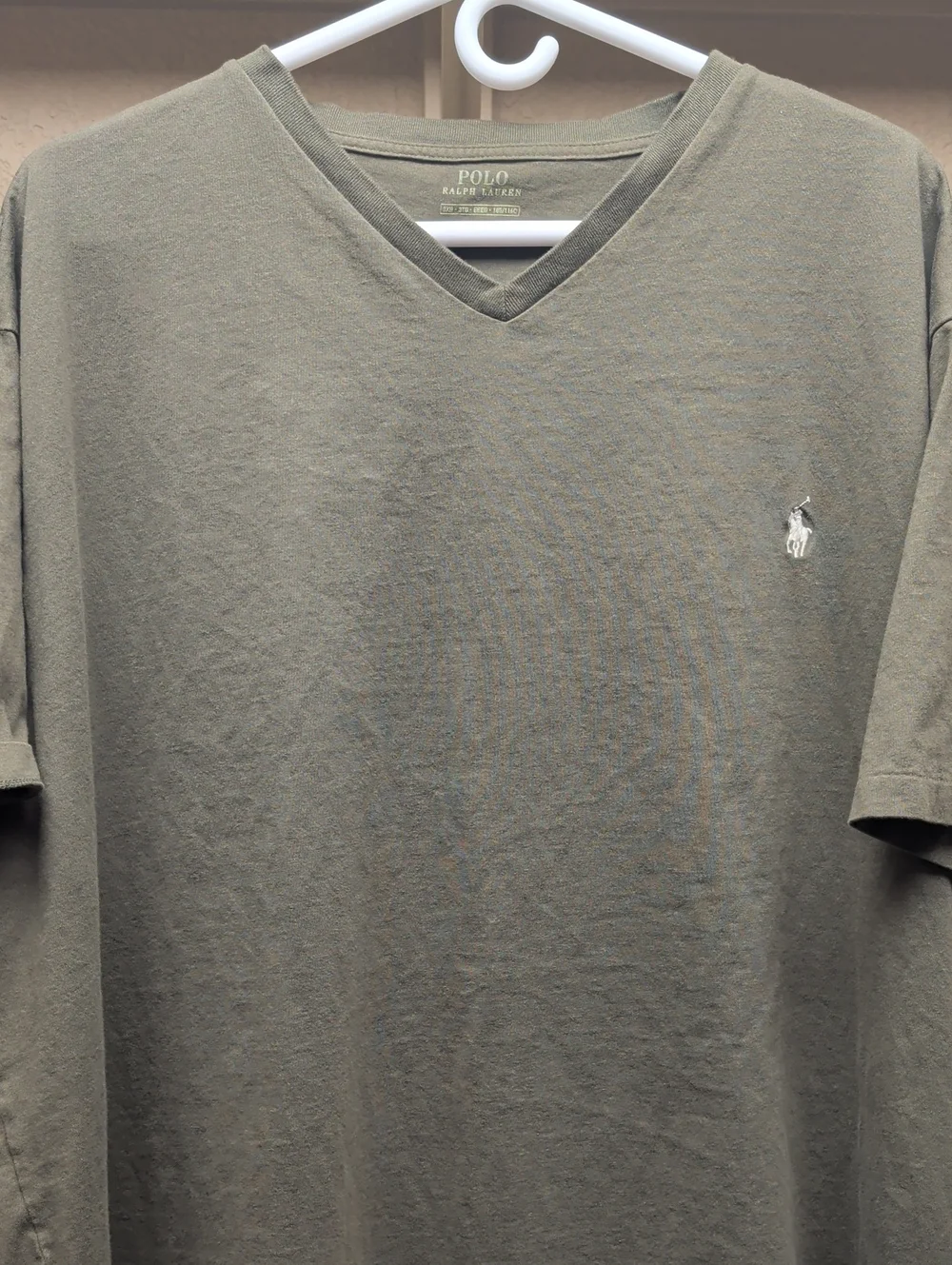 Polo by Ralph Lauren Olive V-Neck Short Sleeve Tee with Embroidered Pony